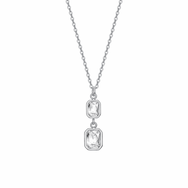 Collana donna in acciaio con cristalli
