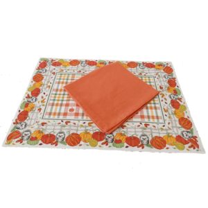 Set tovaglietta americana Zucche e Ricci con tovagliolo