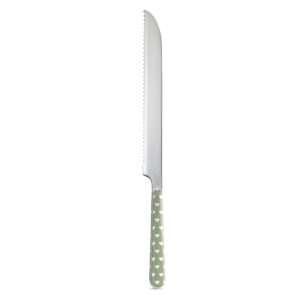Coltello baguette in acciaio inox con cuoricini verde - Neva