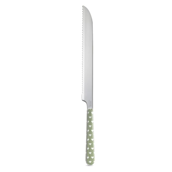 Coltello baguette in acciaio inox con cuoricini verde - Neva