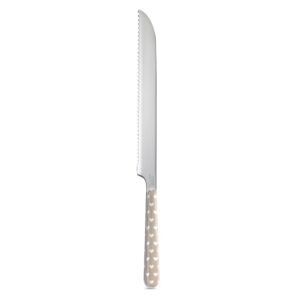 Coltello baguette in acciaio inox con cuoricini tortora - Neva