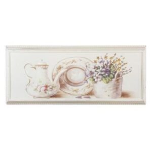 Quadro con fiori lilla e giallo