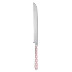 Coltello baguette in acciaio inox con cuoricini rosa - Neva