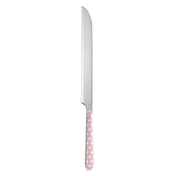 Coltello baguette in acciaio inox con cuoricini rosa - Neva