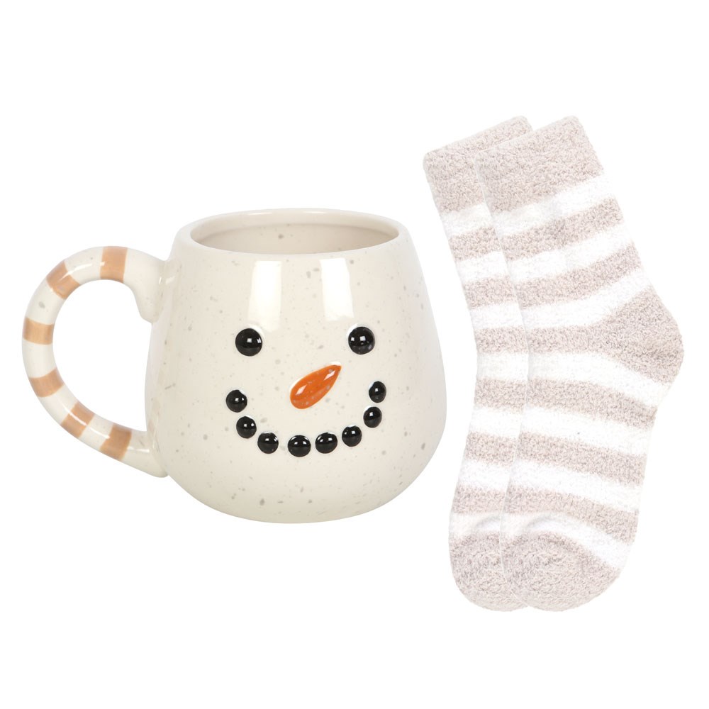 Tazza Pupazzo di Neve bianca con calzini - immagine 2