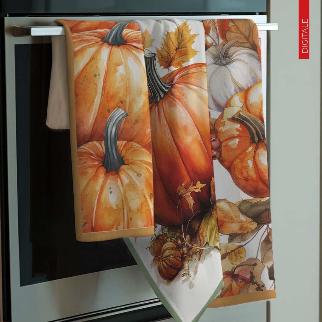 Strofinaccio stampa digitale Dynia con zucche - immagine 2