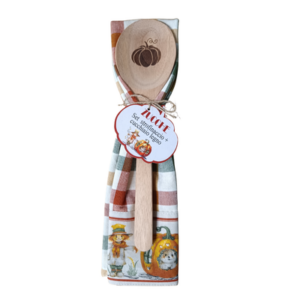 Set cucchiaio con strofinaccio zucche e spaventapasseri