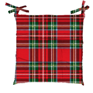 Cuscino sedia tartan rosso