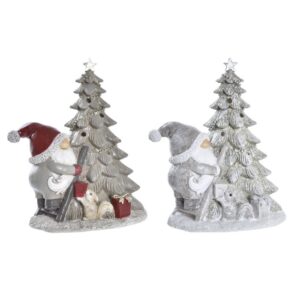 Babbo Natale con Albero di Natale in resina e LED