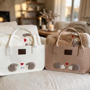 Borsa in feltro con plaid Ricci Innamorati